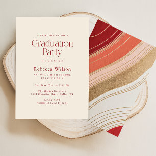 Invitación Fiesta de Graduación Minimalista Moderna Retro par