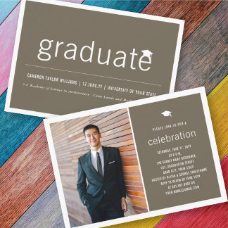 Invitación Fiesta de Graduación Minimalista para Graduados Se