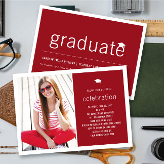Invitación Fiesta de Graduación Minimalista para Graduados Se