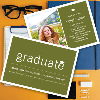 Invitación Fiesta de Graduación Minimalista para Graduados Se