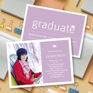 Invitación Fiesta de Graduación Minimalista para Graduados Se