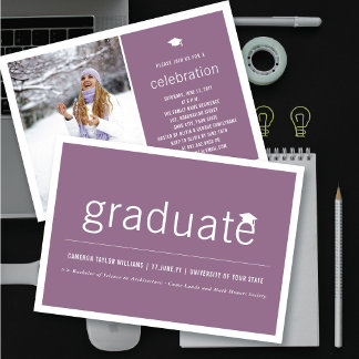 Invitación Fiesta de Graduación Minimalista para Graduados Se