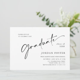 Invitación Fiesta de Graduación Minimalista Simple Moderna
