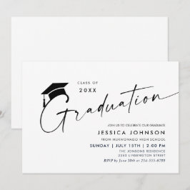 Invitación Fiesta de Graduación Minimalista Simple Moderna