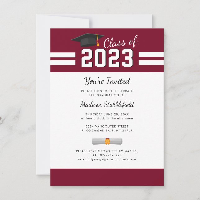 Invitación Fiesta de Graduación Moderna 2025 (Anverso)