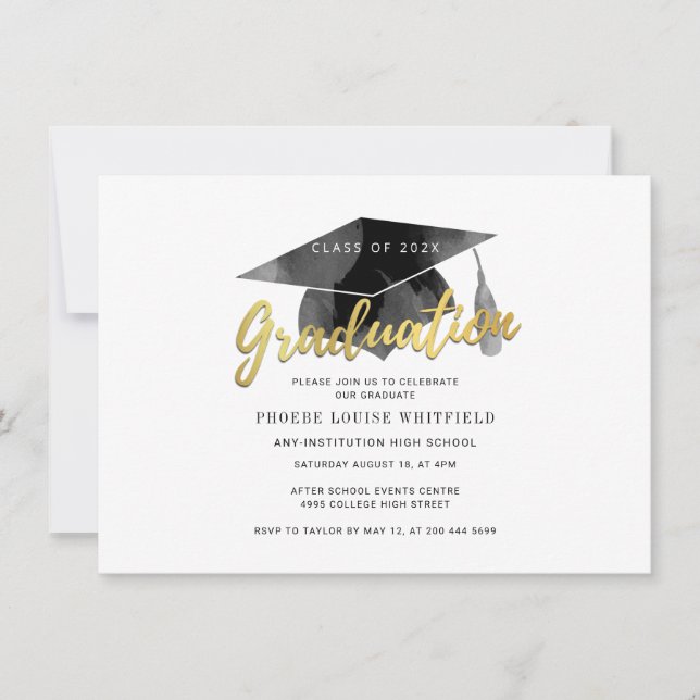 Invitación Fiesta de Graduación Moderna 2026 (Anverso)
