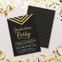 Fiesta de Graduación Moderna con Chevron de Oro Fa