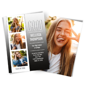 Invitación Fiesta de graduación moderna con varias fotos