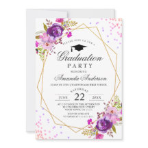 Fiesta de graduación moderna de color morado flora