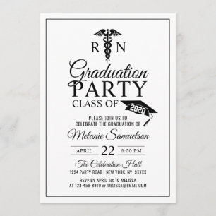Invitación Fiesta de graduación moderna del RN de la escuela