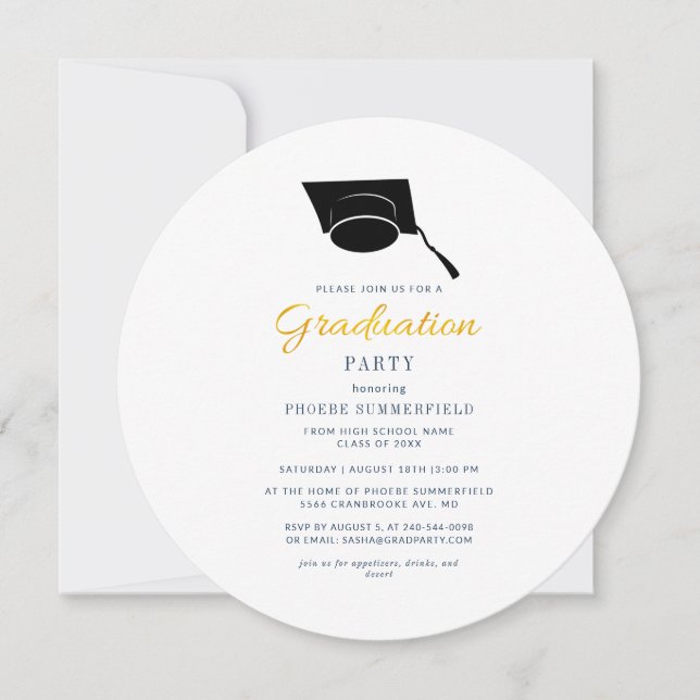 Invitación Fiesta de Graduación Moderna Graduado 2026 (Anverso)