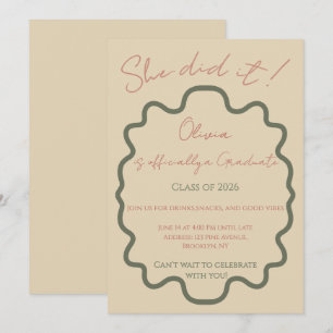 Invitación Fiesta de Graduación Moderna Terracotta Lo Hizo