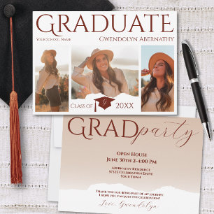 Invitación Fiesta de Graduación Moderna y Elegante Foto de Gr