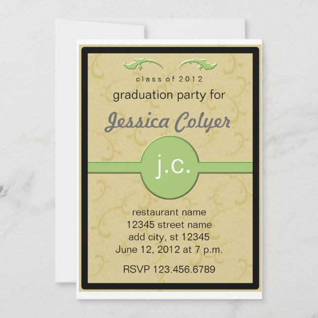 Invitación Fiesta de Graduación Monogramado 2012 (Anverso)