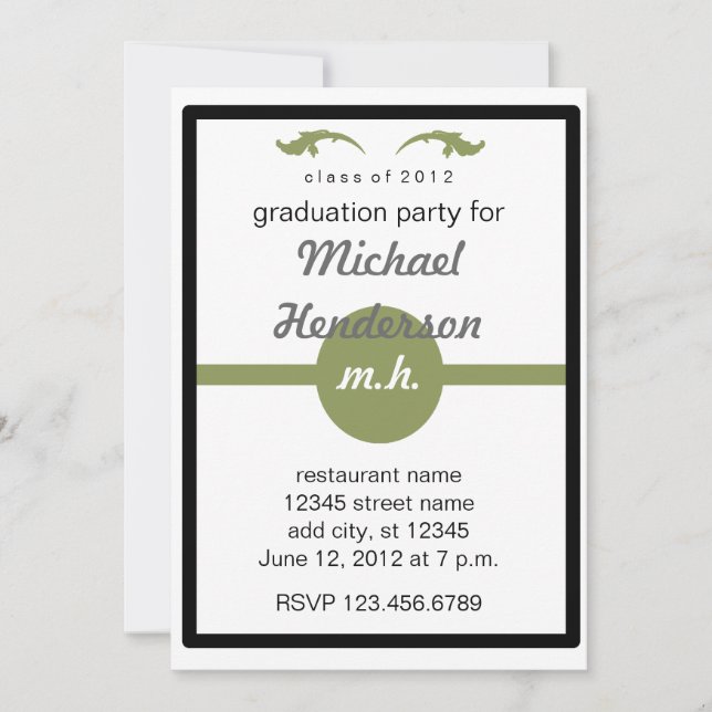 Invitación Fiesta de Graduación Monogramado 2012 (Anverso)
