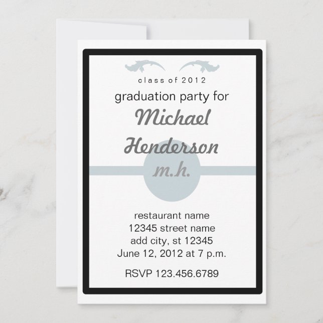 Invitación Fiesta de Graduación Monogramado 2012 (Anverso)