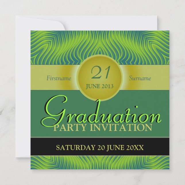Invitación Fiesta de Graduación Olas Verdes de Prosperidad (Anverso)