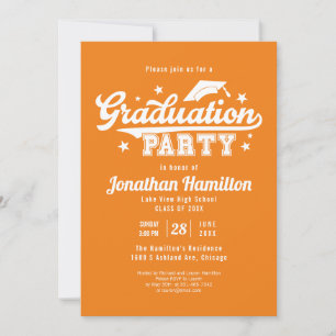 Invitación Fiesta de Graduación Orange de Escuela Secundaria