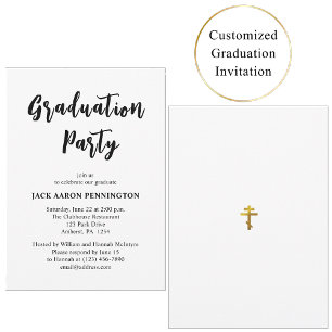 Invitación Fiesta de Graduación Ortodoxa Minimalista 2026