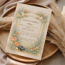 Invitación Fiesta de Graduación Pastel Romántica