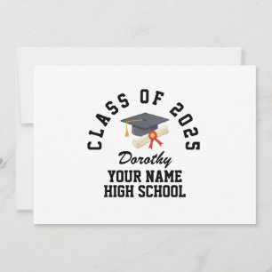 Invitación Fiesta de graduación personalizada de escuela secu