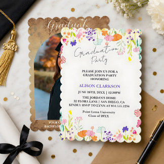 Invitación Fiesta de Graduación Personalizada y Elegante de F