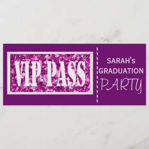Invitación Fiesta de graduación púrpura de la chispa