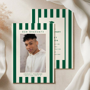 Invitación Fiesta de Graduación Rayas Deportivas Verdes 2 Fot
