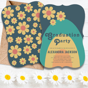 Invitación Fiesta de Graduación Retro Groovy