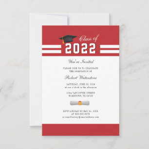 Invitación Fiesta de Graduación Rojo Blanco 2024