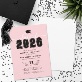 Invitación Fiesta de Graduación Rosa
