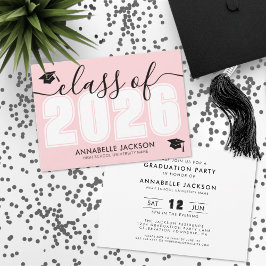 Invitación Fiesta de Graduación Rosa
