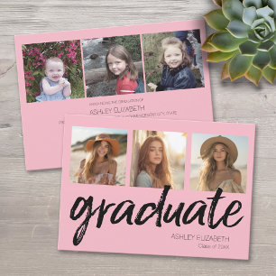 Invitación Fiesta de Graduación Rosa de Moda - 6 Fotos