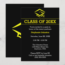 Invitación Fiesta de graduación simple del Mortarboard