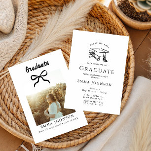 Invitación Fiesta de Graduación Simple garabato dibujado a ma