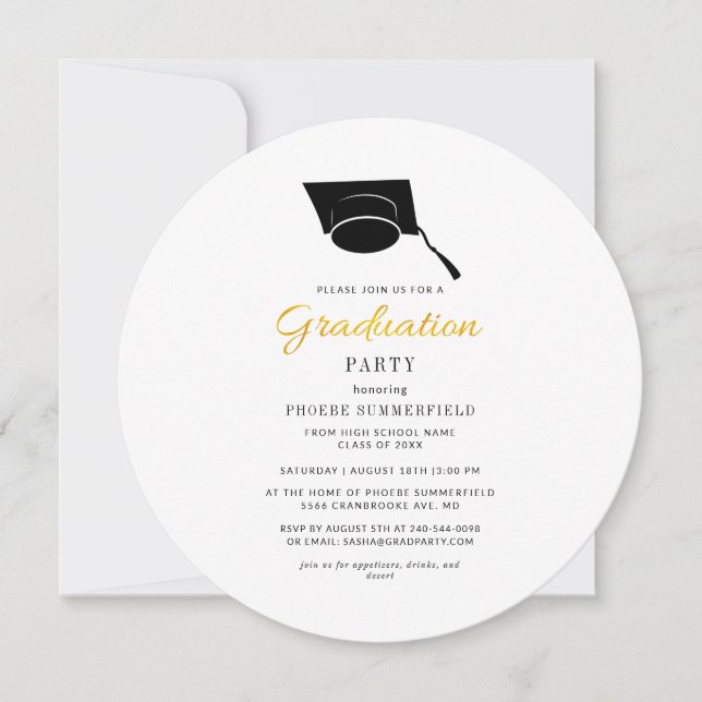 Invitación Fiesta de Graduación Simple Graduado Moderno 2026 (Anverso)