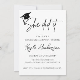 Invitación fiesta de graduación simple minimalista