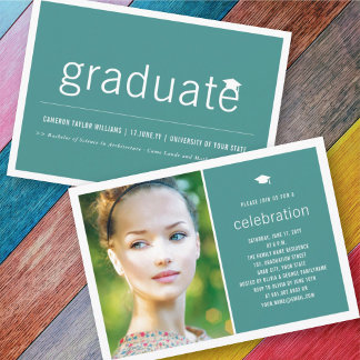 Invitación Fiesta de Graduación Simple Minimalista para Gradu