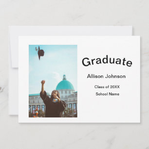 Invitación fiesta de graduación simple y elegante de fotograf