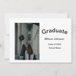 Invitación fiesta de graduación simple y elegante de fotograf