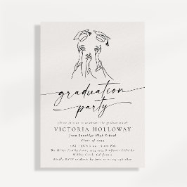 Invitación Fiesta de Graduación sin Fotos con Letra Moderna