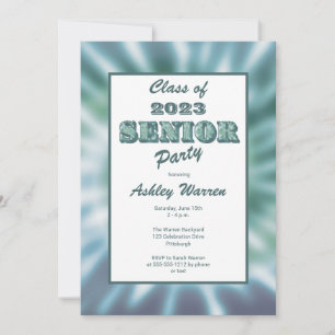Invitación Fiesta de graduación superior Verde azulada con as