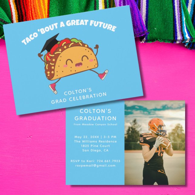 Invitación Fiesta de graduación Taco sobre un gran futuro (Fiesta Graduation Party Taco Bout a Great Future Invitation)