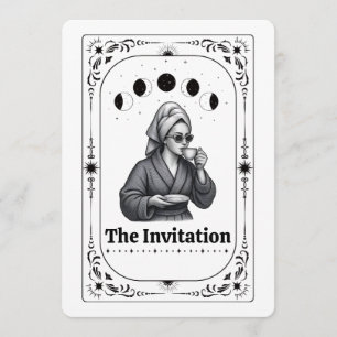 Invitación Fiesta de Graduación Tarot Enfermera Profesora Gra