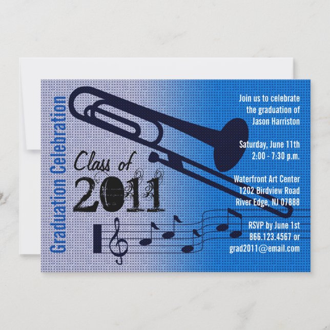 Invitación Fiesta de graduación Trombona de Música 1 (Anverso)