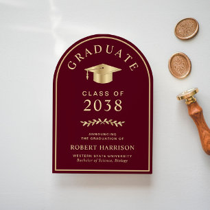 Invitación Fiesta de graduación universitaria elegante en bur