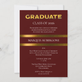 Invitación Fiesta de Graduación Universitaria Elegante | Univ