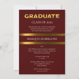 Invitación Fiesta de Graduación Universitaria Elegante | Univ