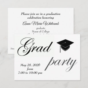 Invitación Fiesta de graduación universitaria minimalista