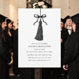 Invitación Fiesta de graduación universitaria moderna con laz